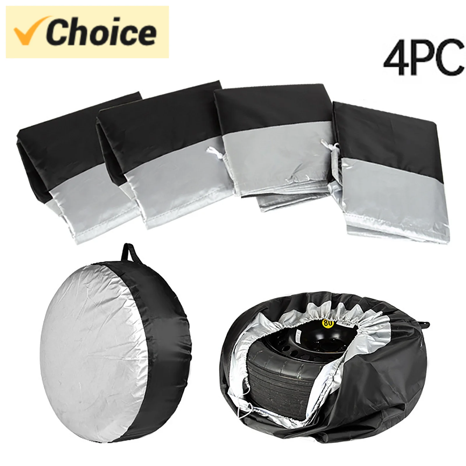 Seasonal Tire Totes, Spare Tire Cover, Portable Wheel Bags, Winter Cover, Handle for Easy Transportation, Universal Fit, Ma