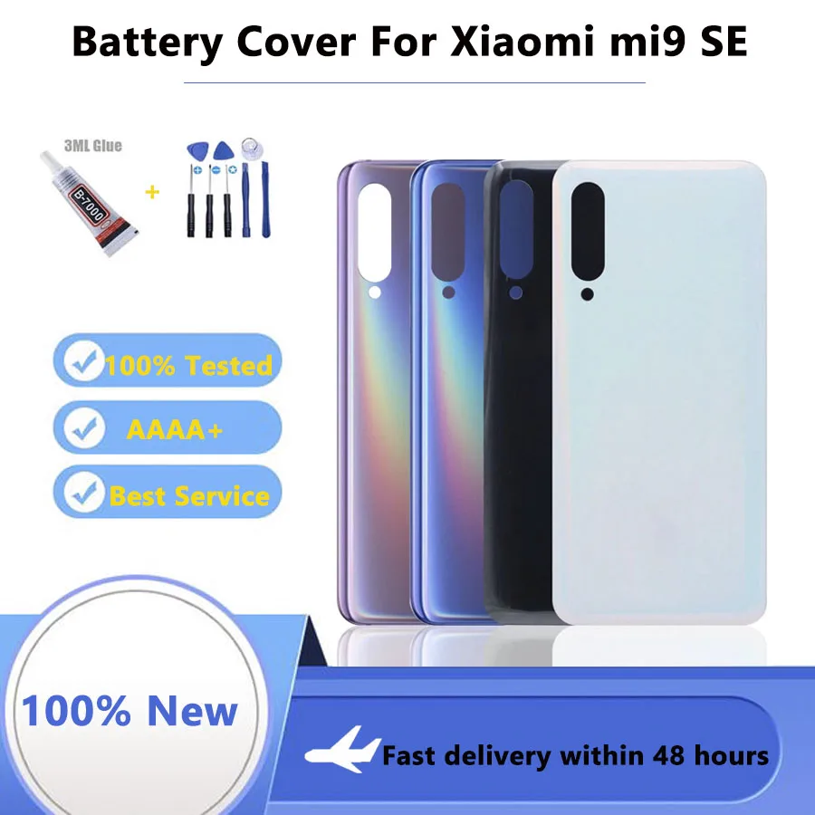 

Новая задняя крышка батарейного отсека для Xiaomi mi 9, задняя крышка корпуса, стеклянная панель Mi9, запасные части для xiaomi mi9 SE, Крышка батарейного отсека