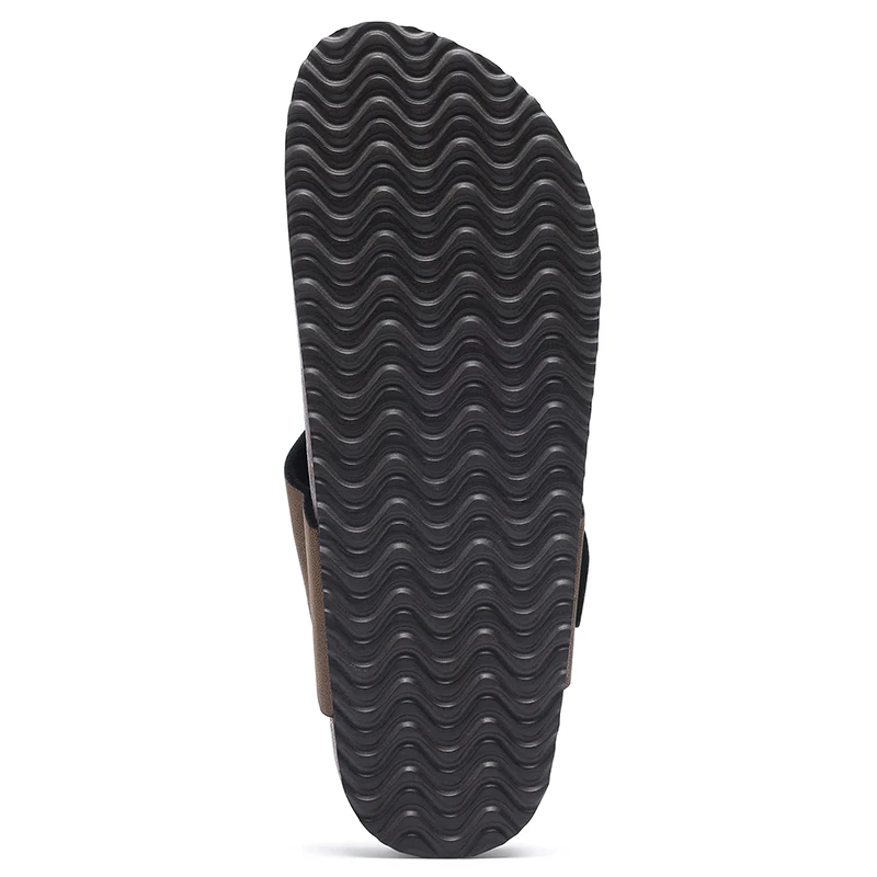 PVC Retro Flip Flop Slippers with Metal Buckle for Women