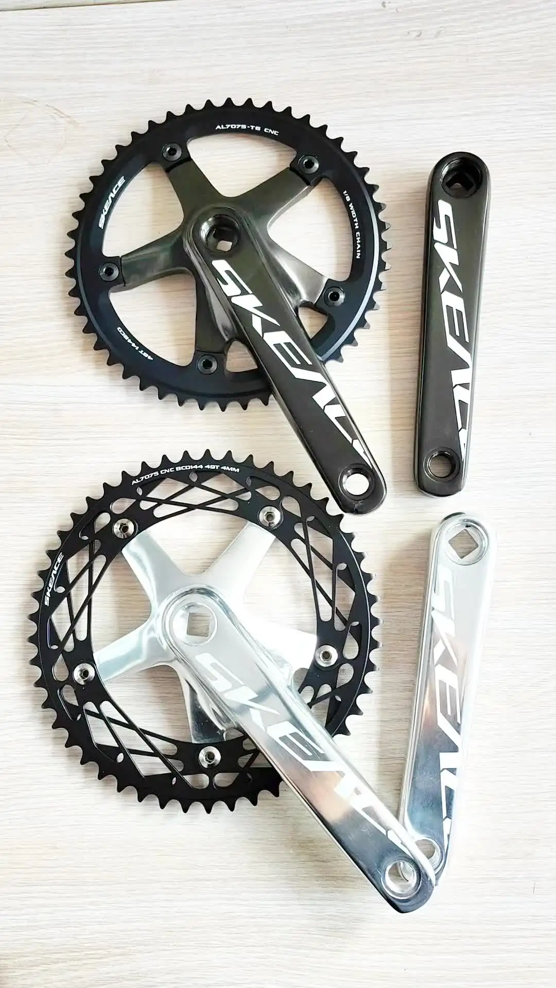 SKEACE Alumniun Alloy Crankset Fixed Gear Crank 48T 165mm BCD144
