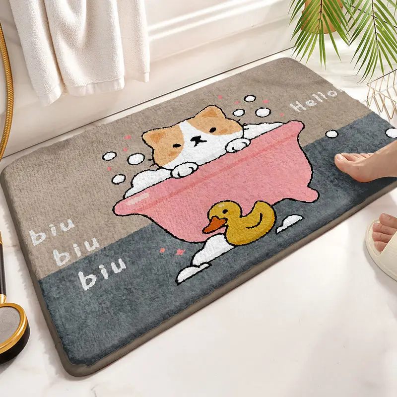 

2023 Door mat, living room mat, bathroom anti-skid mat, bathroom absorbent floor mat Cartoon