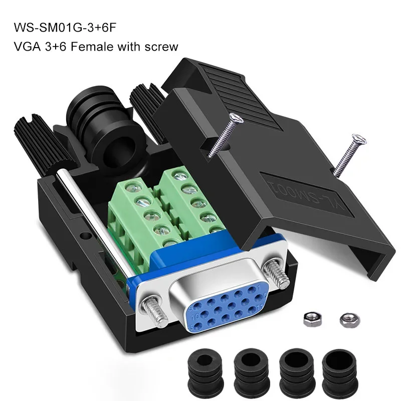 Sourcing Map VGA 15-Pin Female Connector - Pack Of 10 For Serial Port, CNC & Computer Use