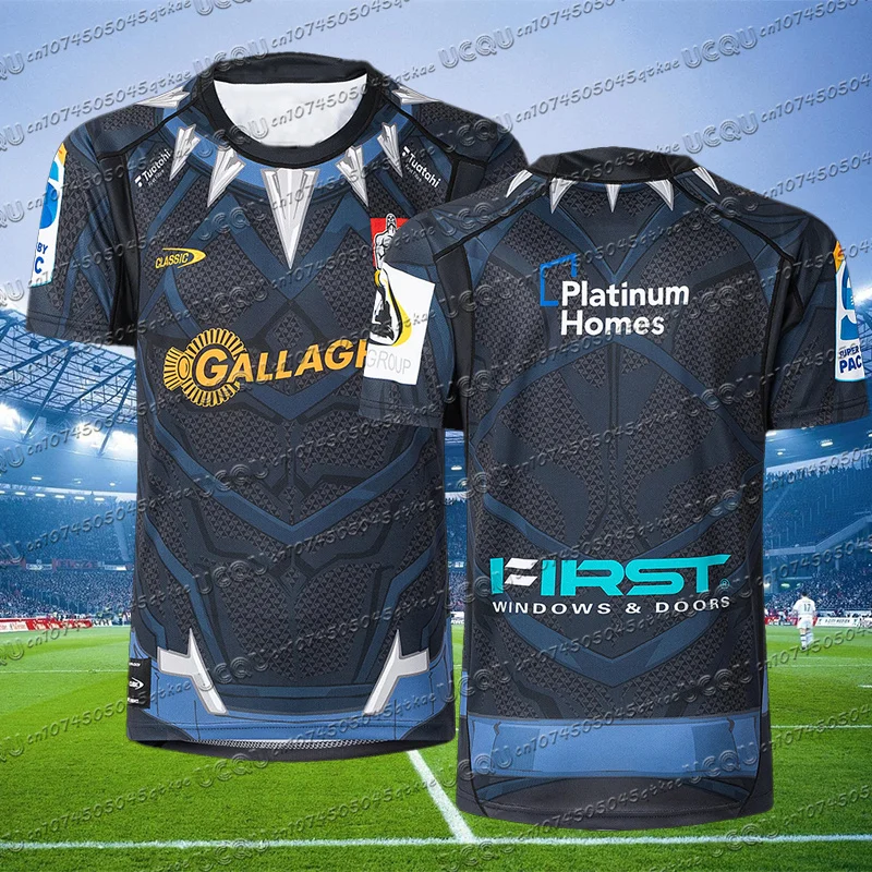 Chiefs Men Black Panther Football Jersey Women Men Oversize Sport Quick drying Tee Clothing Kid Rugby Jersey