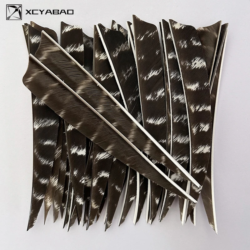 50pcs Real Turkey Feather Arrow Fletching - 4 Inch Shield Vanes For Traditional Archery