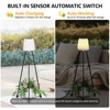 Solar Outdoor Floor Lamp for Patio With Plant Stand Grow Light Waterproof Garden Solar Powered Lantern Warm RGB Deck Yard Porch 3