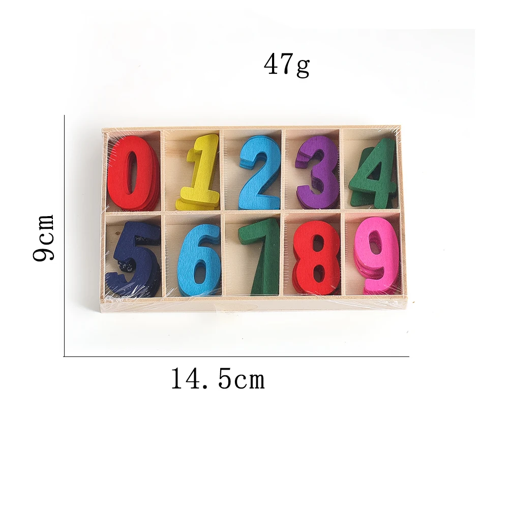 Unfinished Wood Numbers for DIY Crafts, Education, and Home Decor with Storage Tray