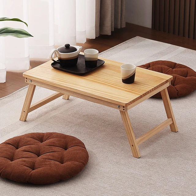 Table de sol basse pliante en bois japonais, tatami compact moderne et  minimaliste, thé pour salon - AliExpress