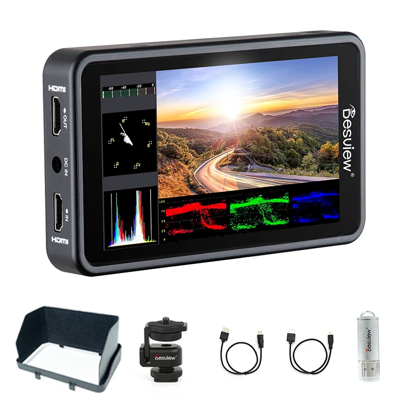 Desview R5II Camera Field Monitor 5.5" Full HD IPS Touch Screen 800nits High Brightness 3D Lut 4K HDMI Camera Monitor for DSLR