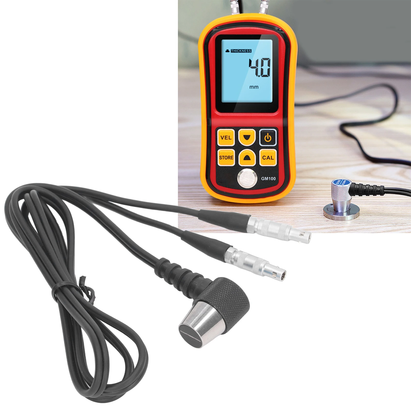 Ultrasonic Thickness Gauge Probe Ultrasonic Standard Transducer Tester Meter Monitor Replacement Probe for GM100