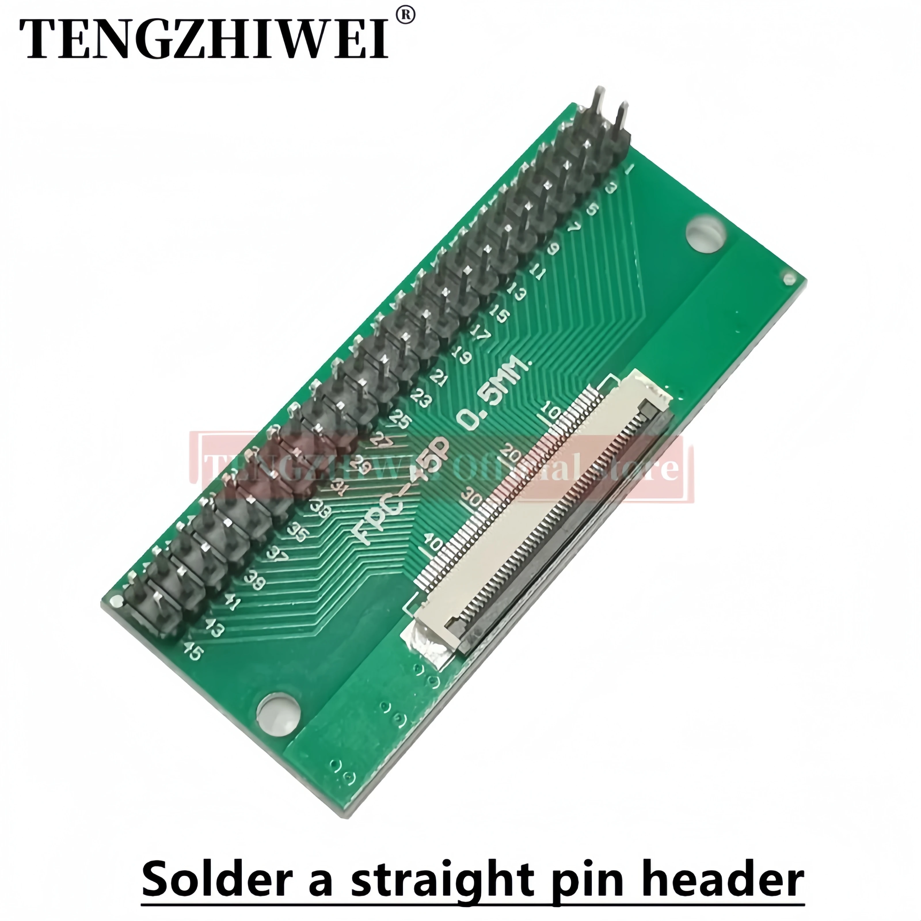 2PCS FFC/FPC adapter board 0.5MM-45P to 2.54MM welded 0.5MM-45P flip-top connector Welded straight and bent pin headers