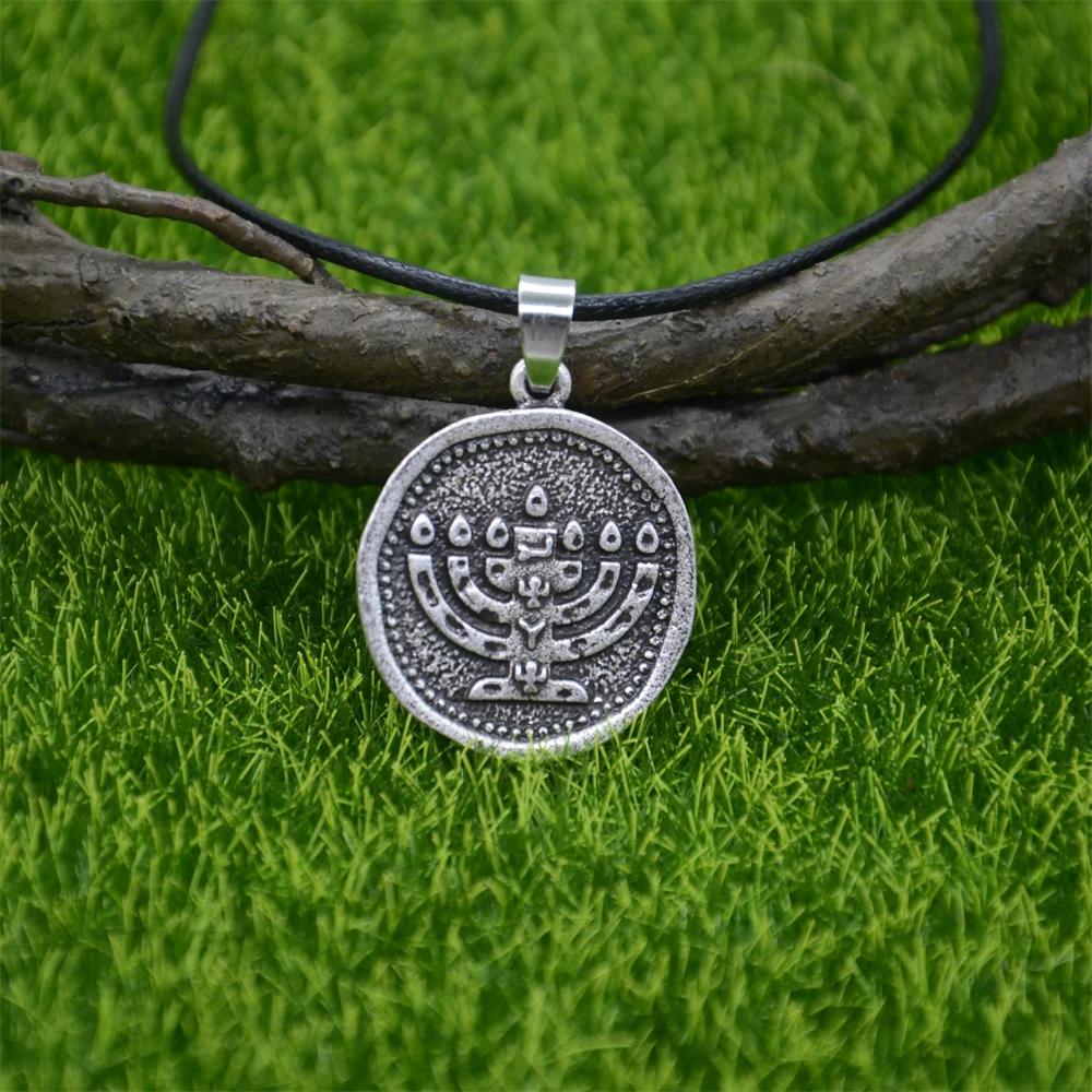 Menorah Jewish Pendant Necklace 5