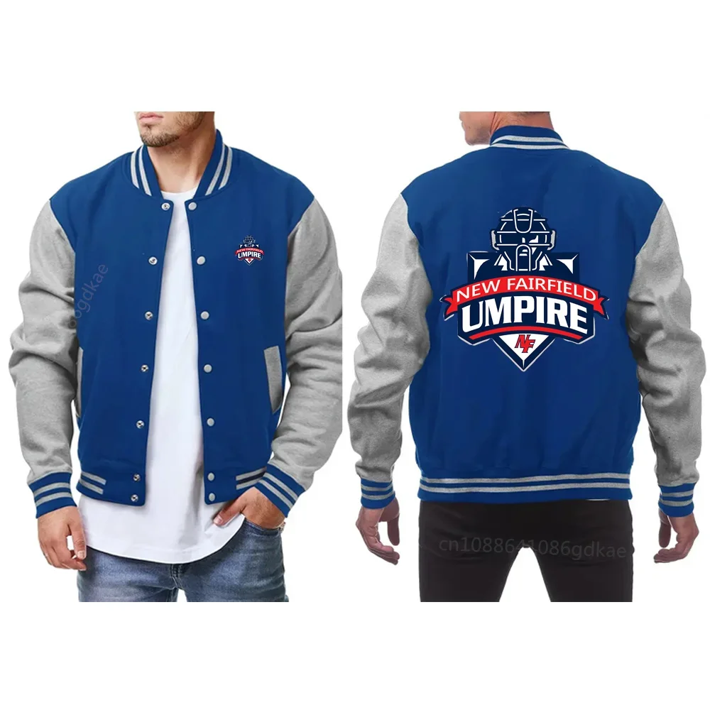 New Autumn and Winter Men's Baseball Uniform Plus Velvet Cardigan Jacket Button Zipper Baseball Uniform Casual Men's Jacket