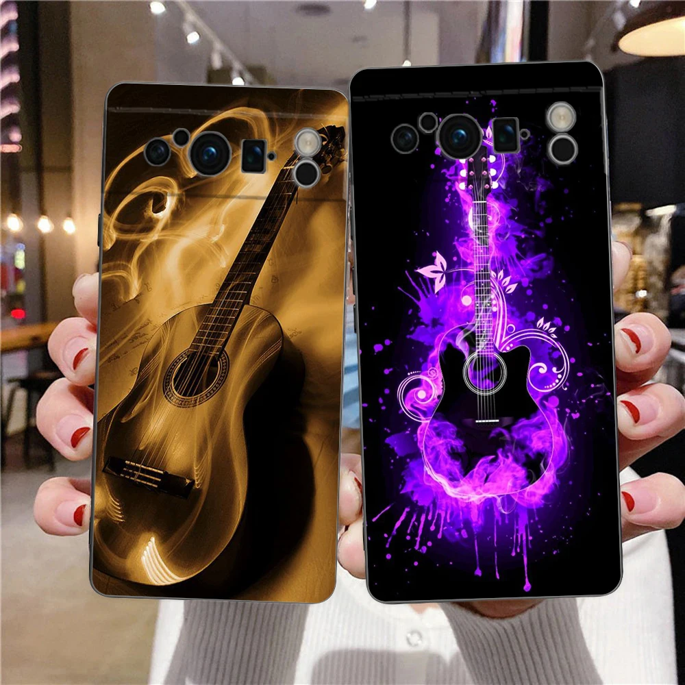 Guitar Music Art Shockproof Silicone Phone Case Cover