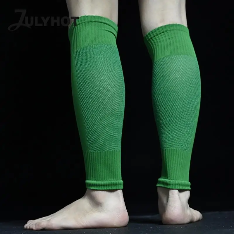 38cm Football Sock Without Feet Socks Professional Football Shin Guards  Socks Fixed Leg Warmers Foot Protect The Calf