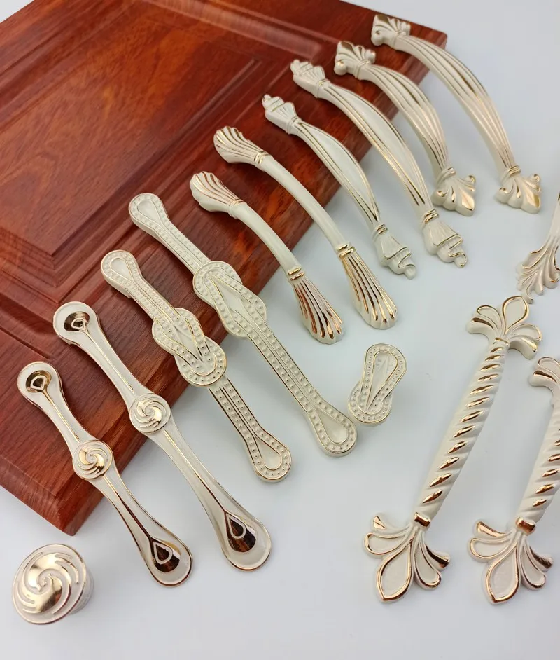 Description Picture 6 of itemLvory White Rose Gold Handle For Furniture Kitchen Cabinets Door Drawer Knobs European Wardrobe Cupboard Dresser Pulls Handles