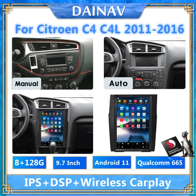 For Citroen C4 C4L 2013- 2017 Autoradio 2 Din 4G Android Car Radio  Multimedia Player 9.7 Tesla Screen GPS WIFI Auto Stereos BT