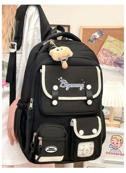 2025 cute student Backpack schoolbag For High School And Primary School Student Campus Versatile Backpack with doll 1