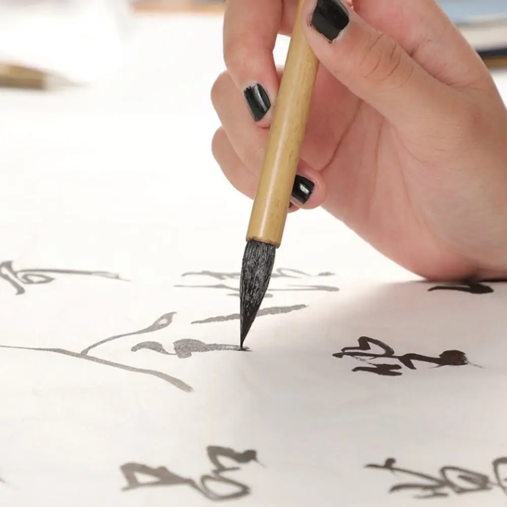 고대 오일 수채화 중국 서예 붓 오일 페인팅 대나무 경전 쓰기 붓 늑대털 예술 페인트 붓 클래스