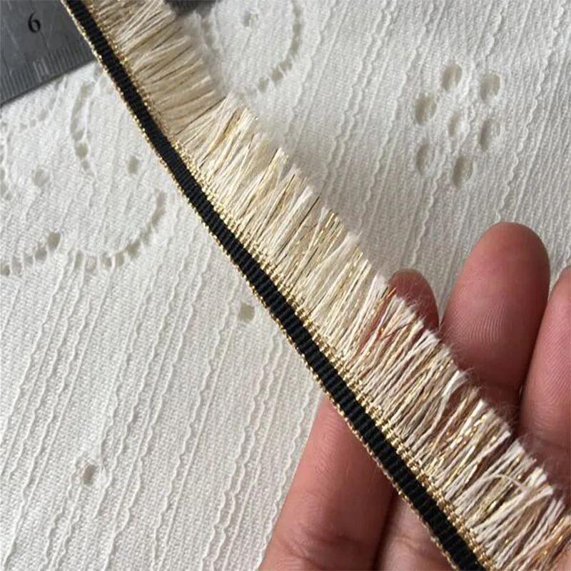 Lace Ribbon Lace Fabric Lace Sewing Accessories Lace Sewing Supplies Lace Accessories Lace Decoration 2cm Wide Cotton Embroidered Gold Flower Lace Fabric Dubai Sewing DIY Trim Fringe Tassel Applique Ribbon Collar Dress Decor