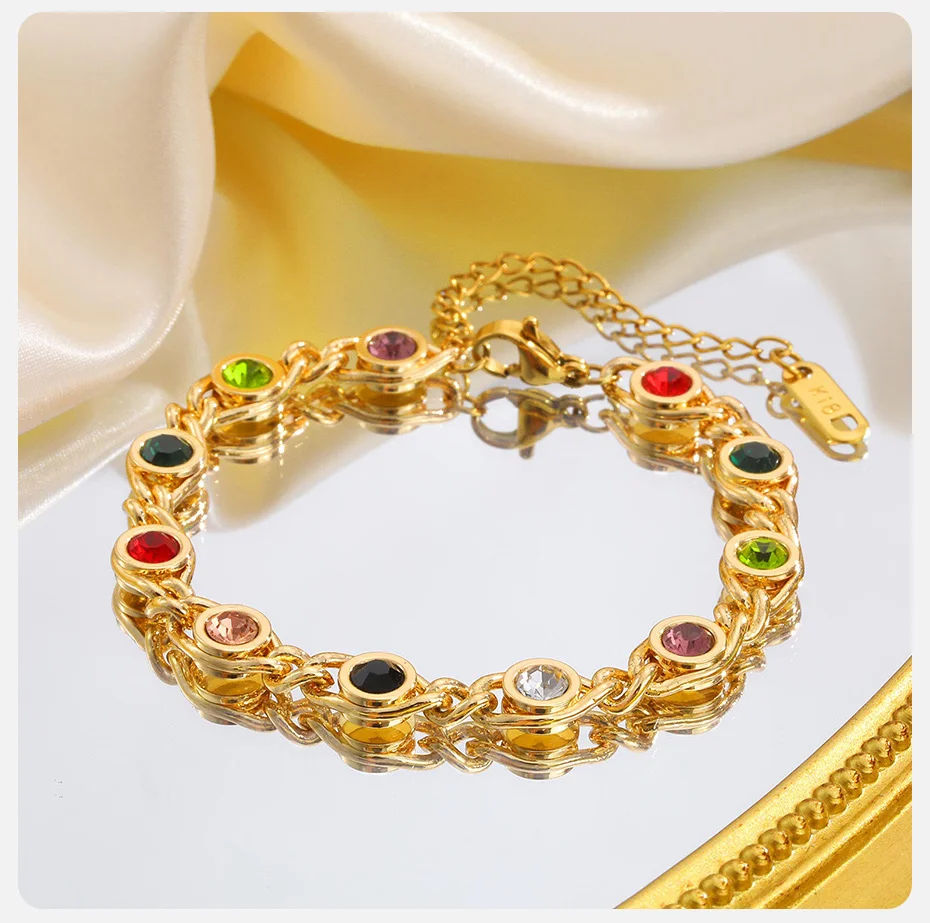 Dainty CZ Stone Bracelet for Women-Giltoria