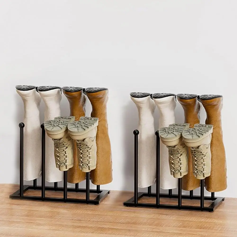 Boot Storage Rack Vertical Metal Free Standing Shoes Drying Stand Space-saving Lightweight Tall Boots Boots Shoes Organizer 3