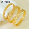 Dubai Fashion Gold Bracelet 21k Gold Plated Oman Bridal Retro Bangles Arabic Nigeria Muslim Women Wedding Party Jewelry