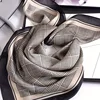 27.58" Black Gray Houndstooth Square Scarf Boho Thin Silk Feeling Neck Scarf Professional Decorative Small Scarf For Women 5