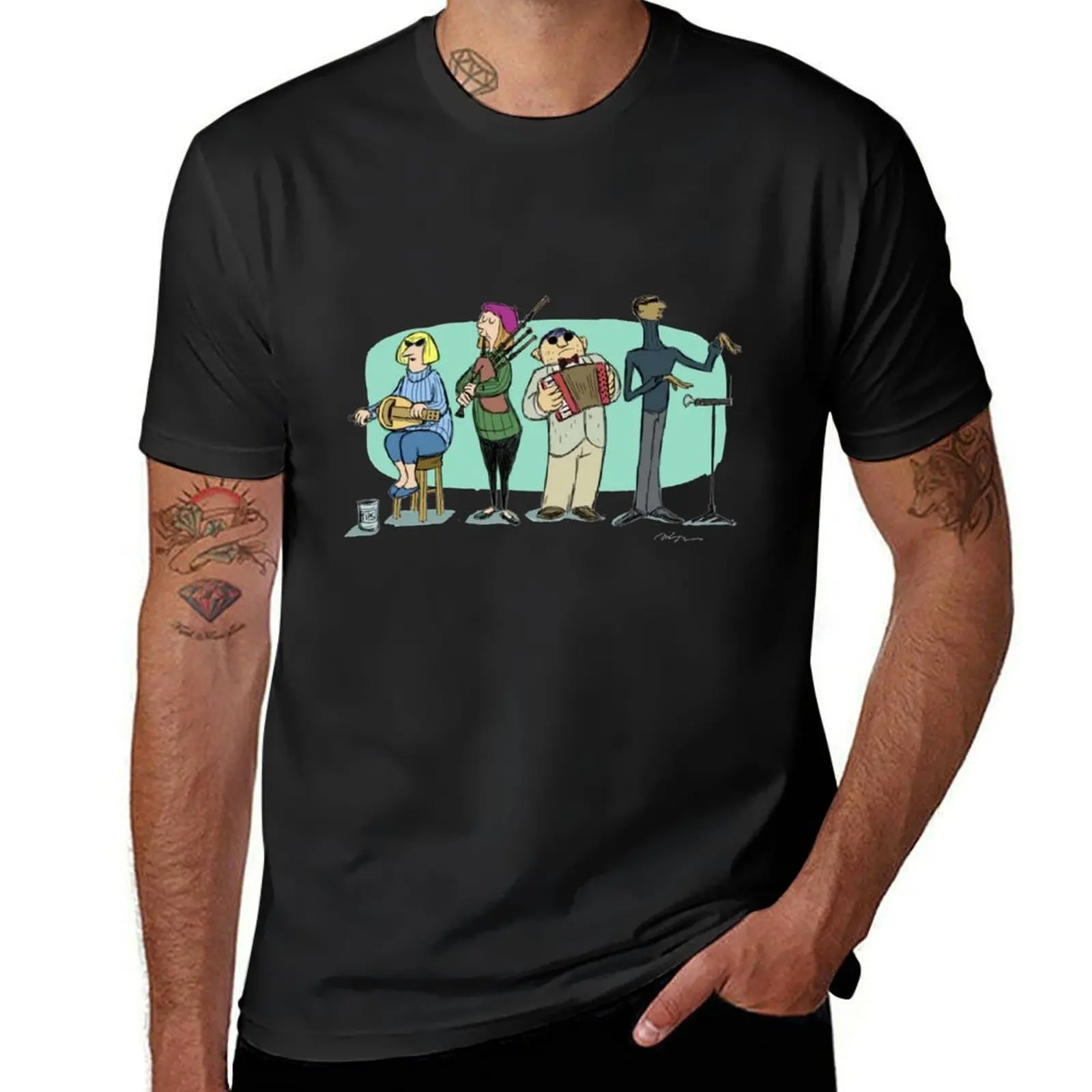 

Cartoon - A Unique Band T-Shirt Short sleeve tee blacks summer tops plus sizes heavy weight t shirts for men