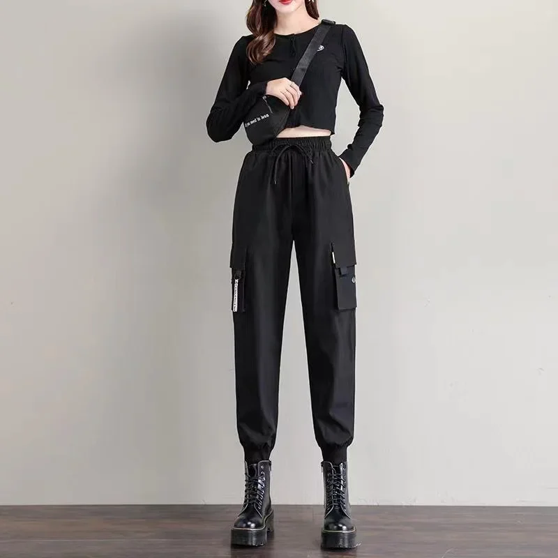 

Overalls men's fashion pin INS super-fire loose black men's casual pants