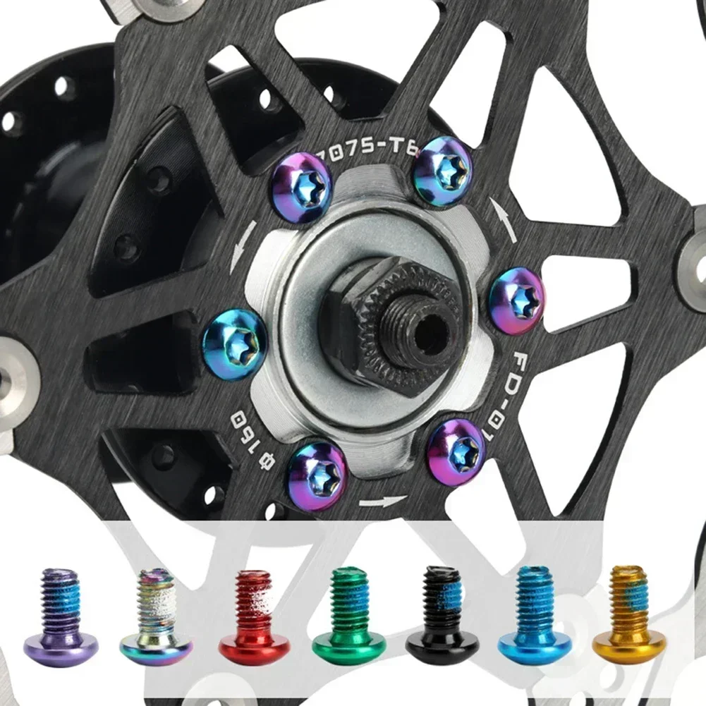 12pcs Bicycle Disc Brake Bolts Screws T25 M5 Rainbow Torx Bolts Stainless Steel Fixing Screws MTB Road Bike Accessories mountain bicycle disc brake bicycle disc brake mountain bike disc brake