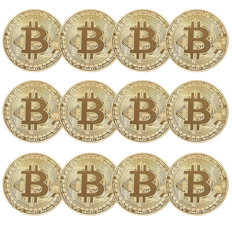 12PCS Bitcoin Golden