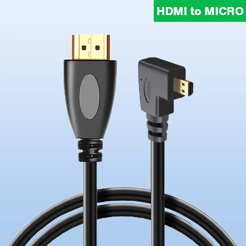 Cavo Micro Hdmi A Hdmi Piegato Su Sinistra E Destra Verso Il Basso Cavo Hdmi Micro Hd Versione 1.4 Tablet Fotocamera Si Trasforma Da Piccolo A Grande
