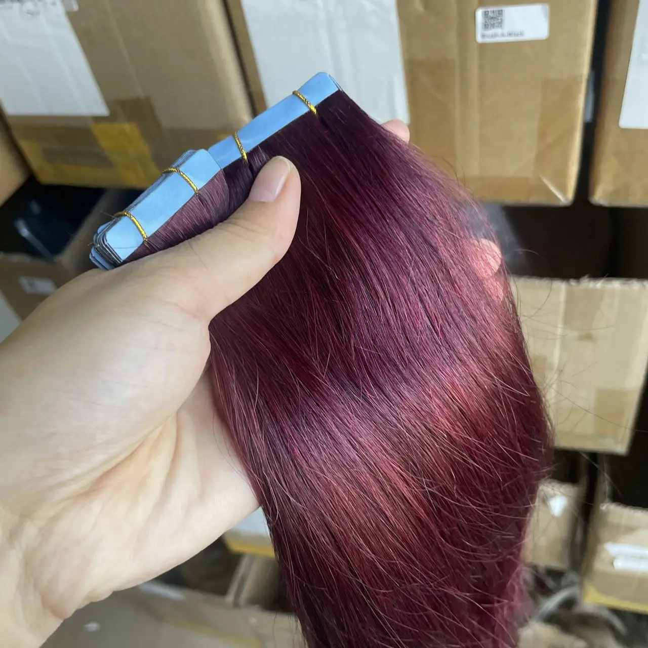 99J# Real Human Hair Tape In Hair Extensions 20pcs/pack Natural Straight Remy Tape 12-20 inches 30g