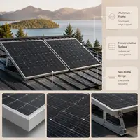 Panneau solaire monocristallin, 2 pièces, 895 x 580 x 30 mm, connecteur MC4, cadre en aluminium, indice de protection IP65, pour installation hors réseau, idéal pour caravanes, bateaux et véhicules de loisirs. 3