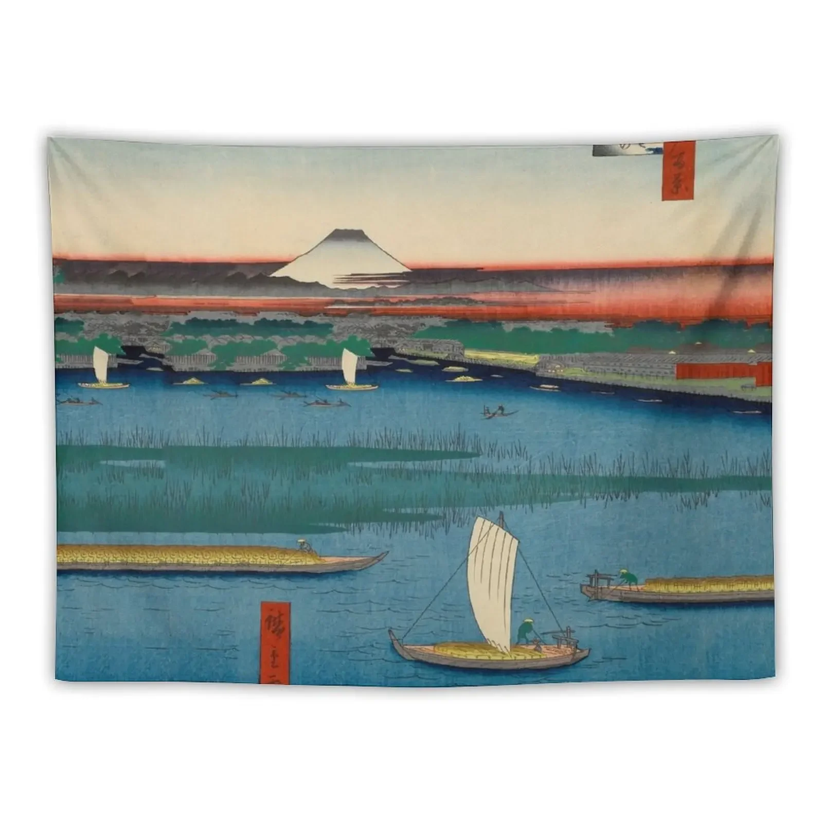

Sailing on the Sumida River Vintage Ukiyo-e Japanese Art Tapestry Decoration Room Decor For Room Decorative Wall Mural Tapestry