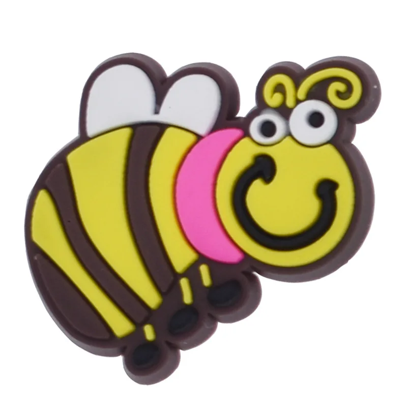 Hot Sale Cute 1pcs Bee Shoe Charms Pin Decorations for Croc Accessories Shoe Kids Adult Birthday Xmas Party Gifts