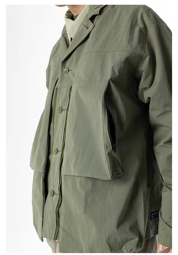 TMCAZ deformation layer multipocket jacket loose silhouette large front pockets light vintage effect gorpcore urban outdoor