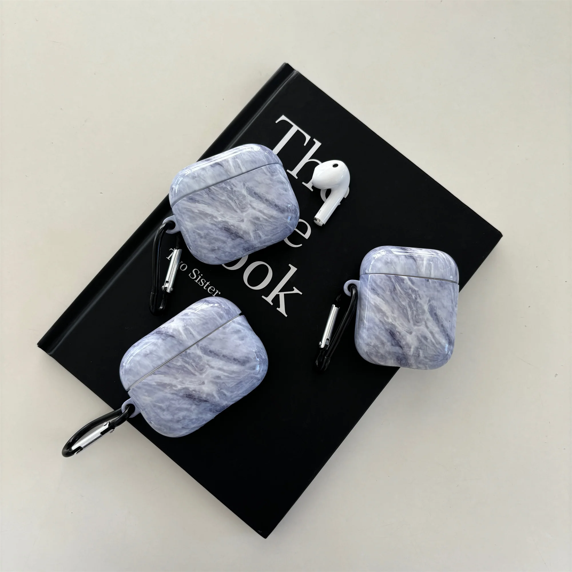 Simple Gray Marble Case For AirPods