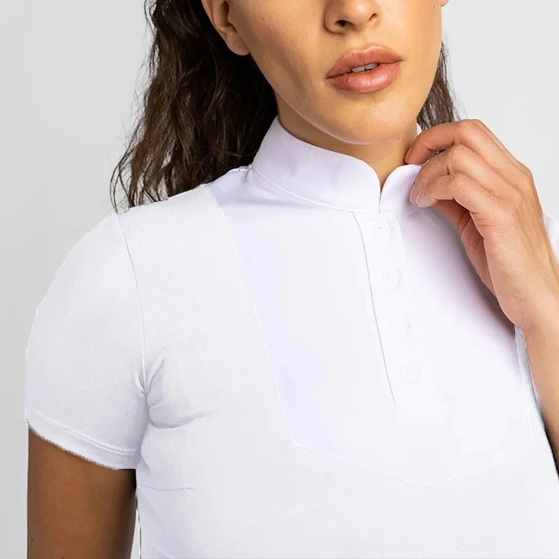 Back Mesh Women Equestrian Base Layer Shirts Short Sleeve Horse Riding Shirts Competition Equestrian Polo horse riding shirt