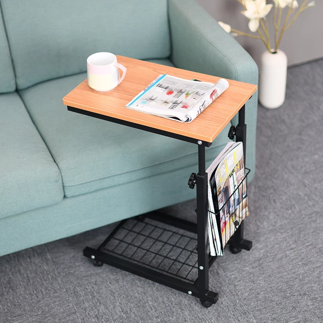 Mesa de ordenador portátil de elevación ajustable, escritorio de pie para ordenador  portátil, almacenamiento extraíble para dormitorio, mesa lateral pequeña,  Mini sofá, armario - AliExpress