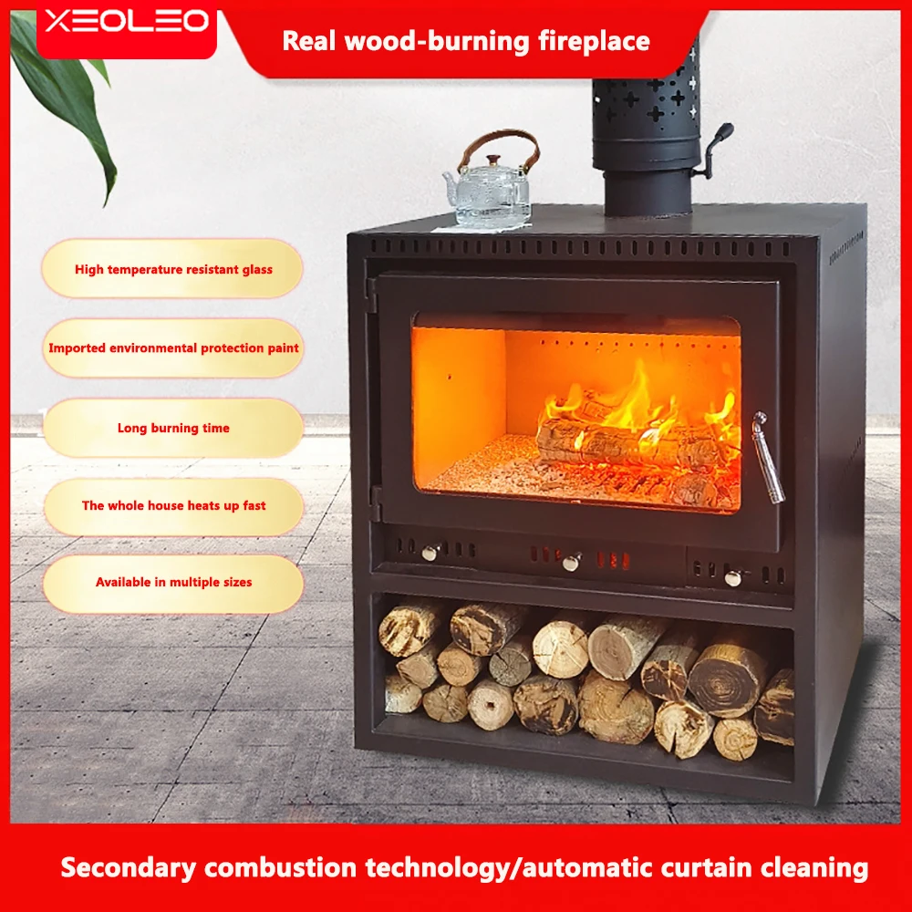 

XEOLEO Fireplace Coal/Charcoal Fire Indoor Log Heating Burning Wood Real Fire for Villa Living Room Home Supply Safe Flame Space