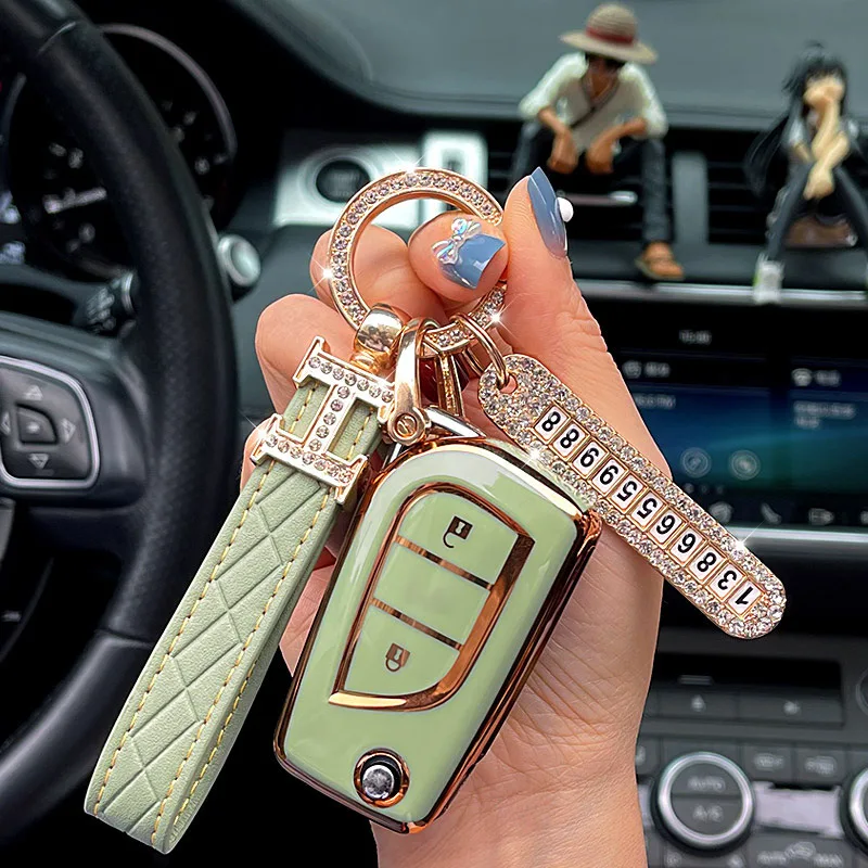

Fashion TPU Car Key Case For Toyota Avalon Camry Corolla Crown CHR Highlander Wildlander RAV4 Land Cruiser 200 Prado H Keychain
