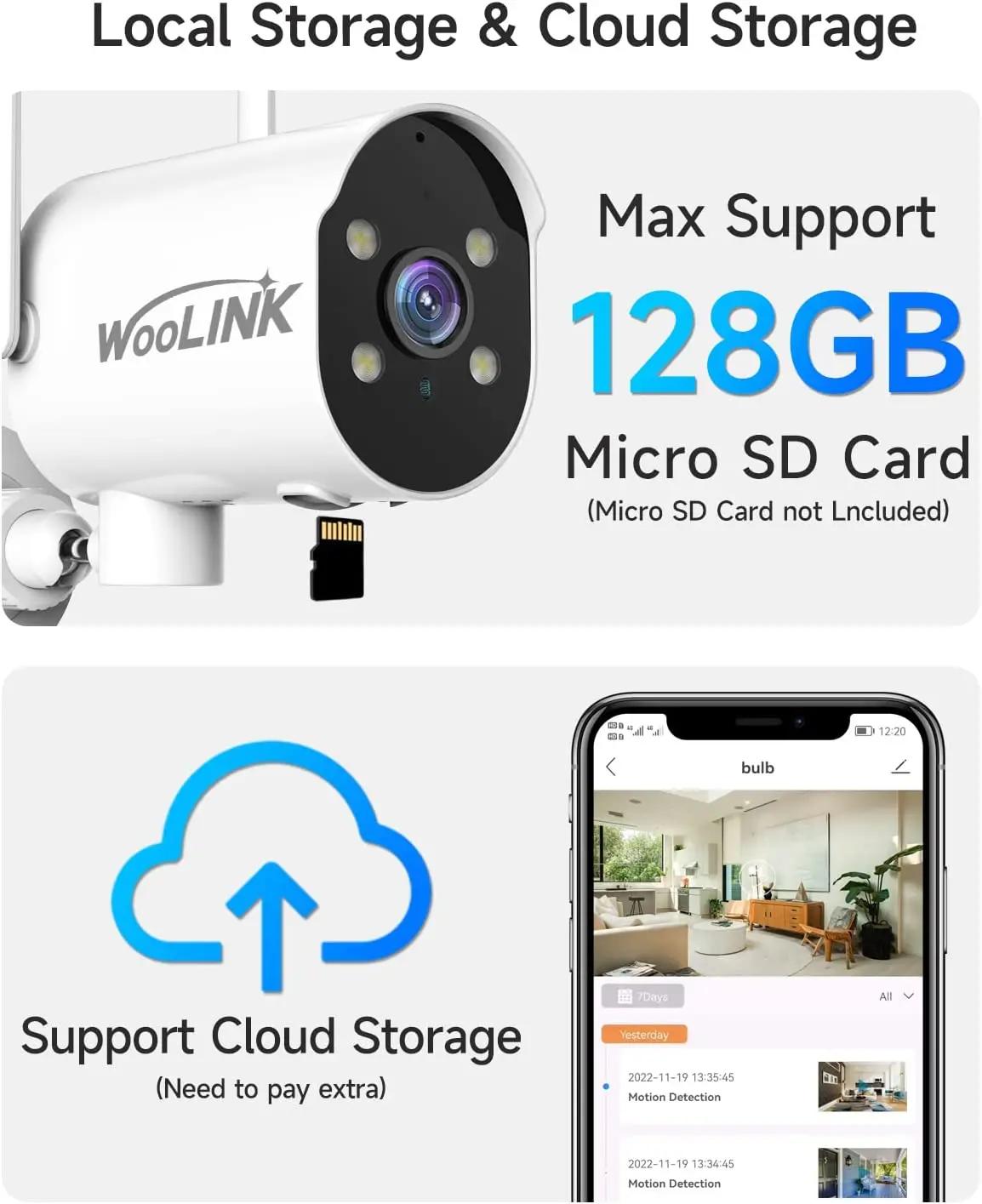 WOOLINK IP Camera Wifi Wireless 3MP AI Human Detect Audio CCTV Bullet Outdoor Surveillance Security Protection Video Camera Cam 4