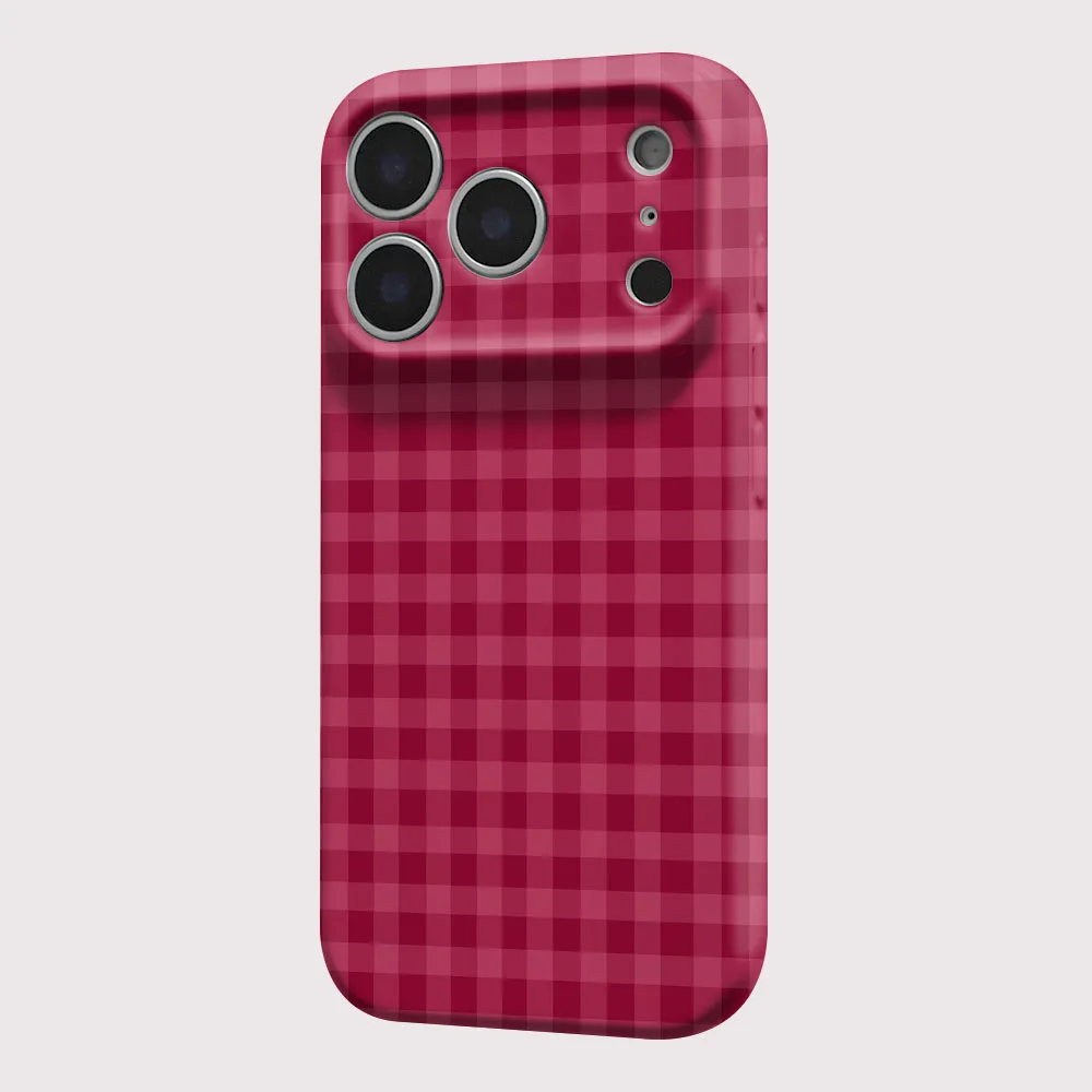 Vintage Chic Shockproof Phone Case with Retro Grid Design