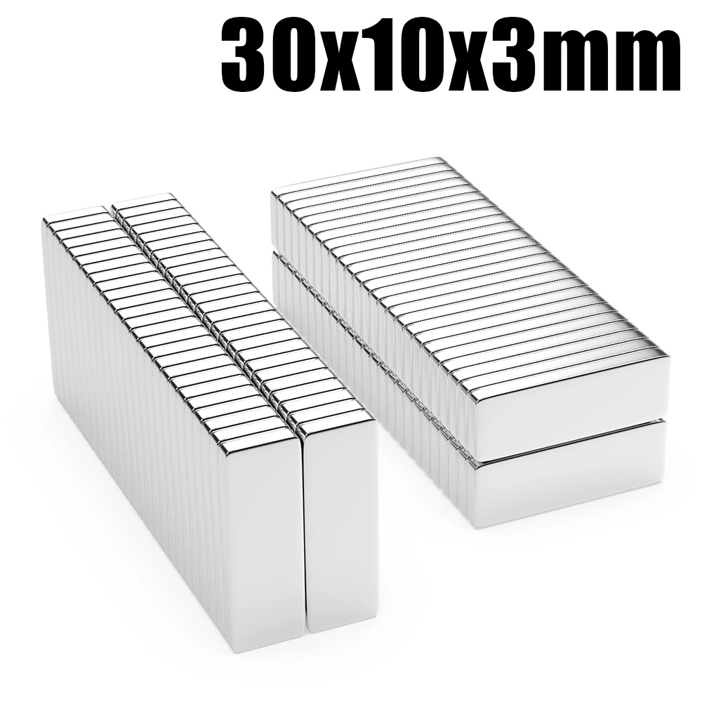 

2/5/10/20/50Pcs 30x10x3 N35 Neodymium Magnet 30mm X 10mm X 3mm NdFeB Block Super Powerful Strong Permanent Magnetic imanes