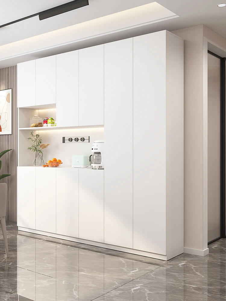 

Dining side cabinet against the wall, modern, simple and multifunctional living room display cabinet, cream style cabinet