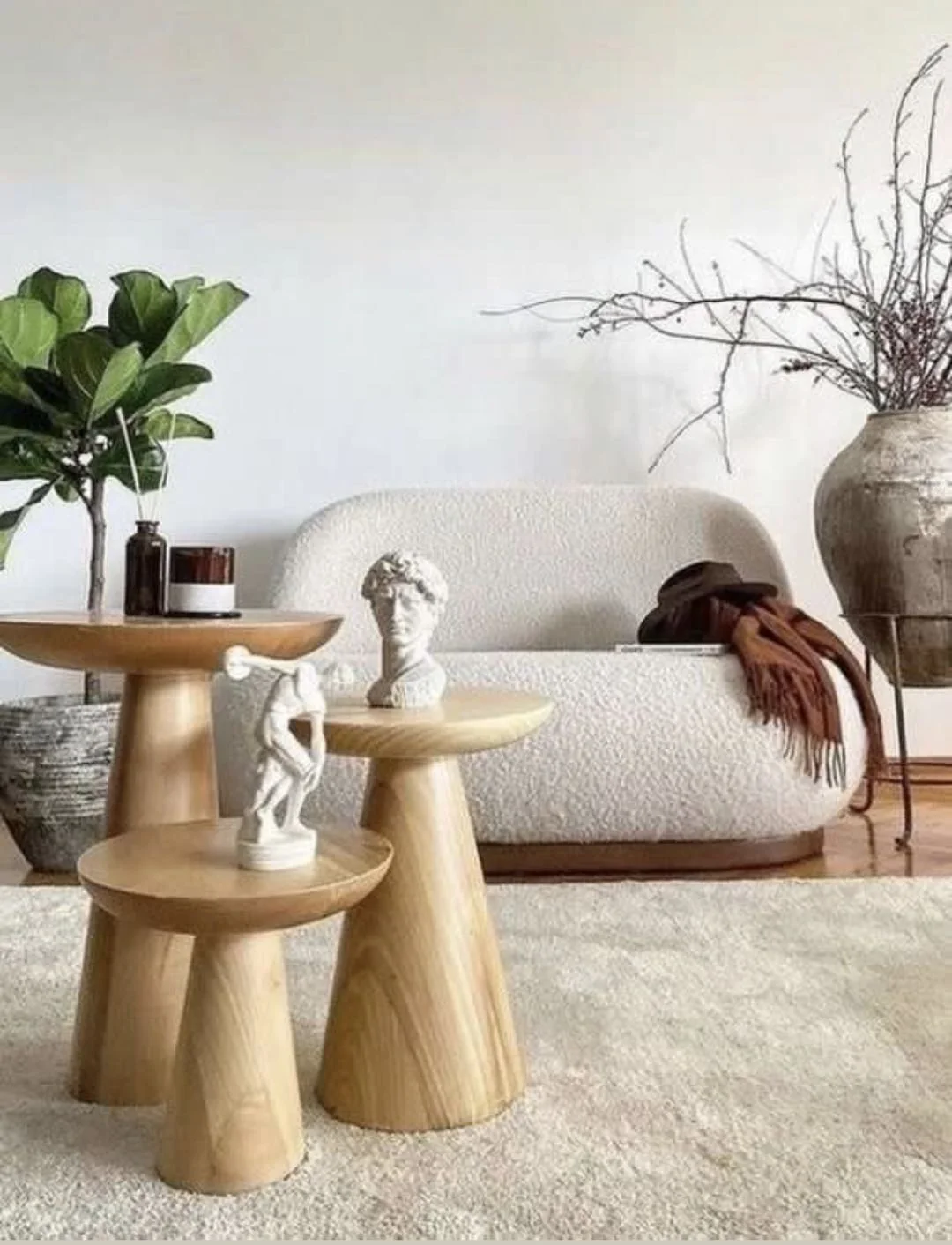 MUSHROOM SIDE TABLE Mini Handmade Dining Round Convertible Coffee Table