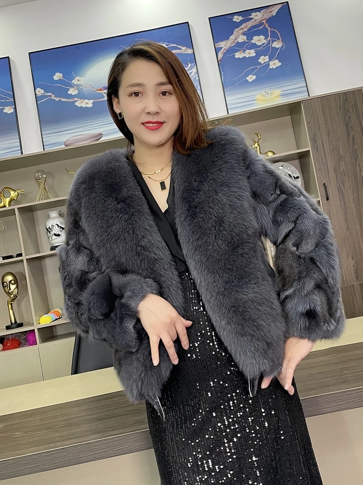 Women Winter Fashion Real Fur Thick Coats Warm Natural Fox Fur - Main Image