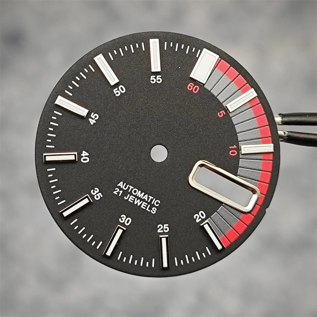 28.5mm Watch Dial Green Luminous Watch Face Modified Diving Dial for NH35/4R35 Movement Replacement Parts Accessories watch face accessories watch dial accessories