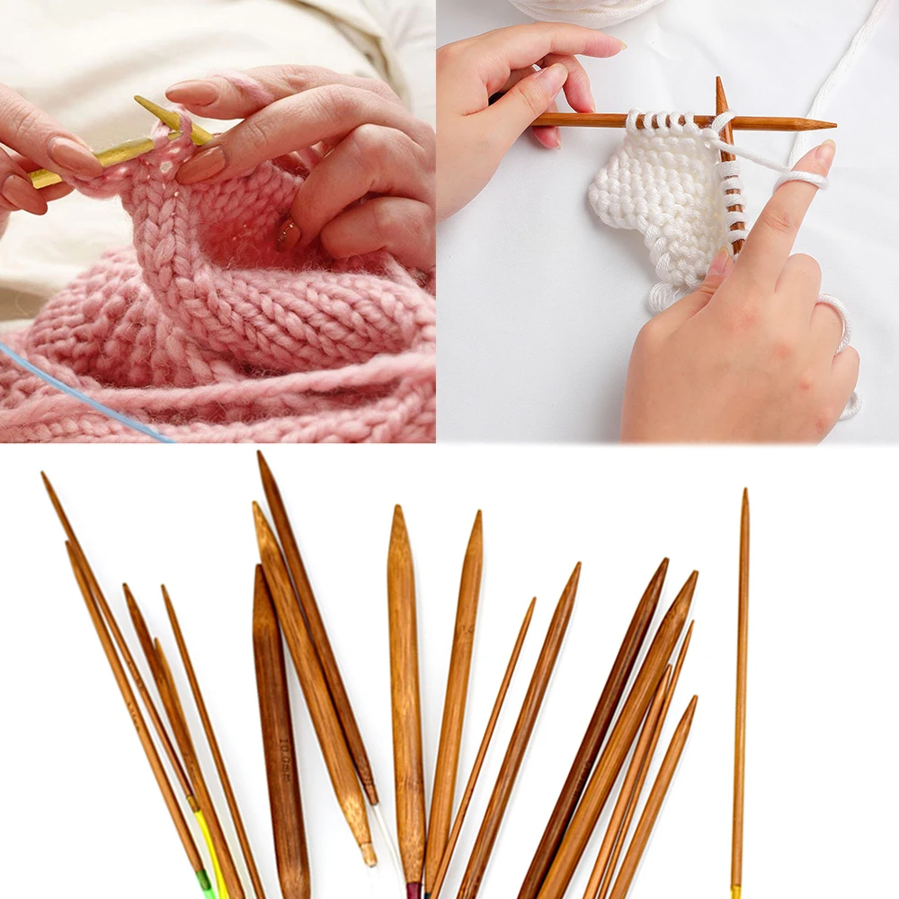 New 12pcs/set Bamboo Crochet Hook Knitting Needles Sewing Threads for  Crochet For Knitted Tool For Knitting Yarn Craft Supplies - AliExpress